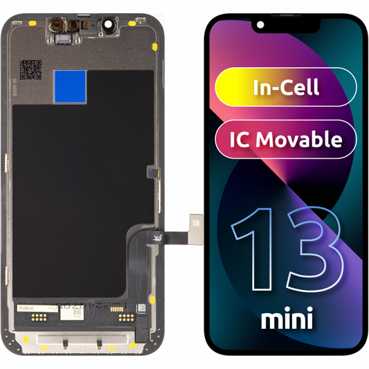 Wyświetlacz dotykowy JK do Apple iPhone 13 mini, z ramką, wersja LCD w obudowie, czarny 