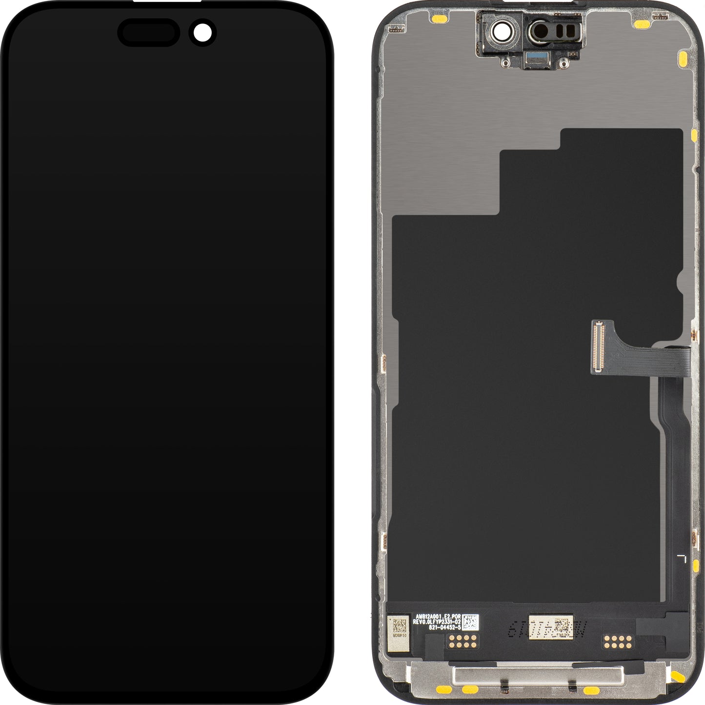 Wyświetlacz z ekranem dotykowym JK dla Apple iPhone 15 Pro, z ramką, wersja LCD In-Cell IC Movable, Czarny