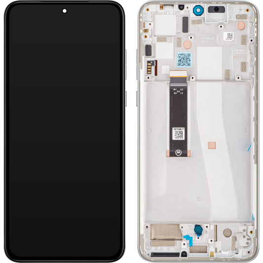 Wyświetlacz dotykowy Motorola Edge 30 Neo, z ramką, srebrny (Ice Palace), Service Pack 5D68C21404