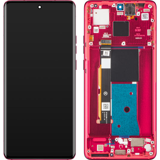 Wyświetlacz dotykowy Motorola Edge 40, z ramką, czerwony (Viva Magenta), Service Pack 5D68C22712 