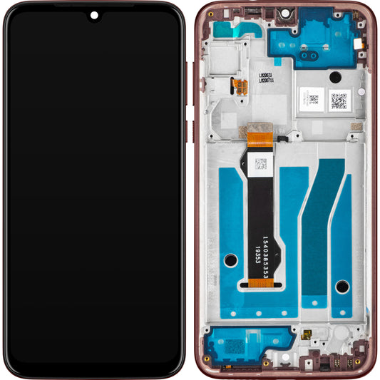 Motorola Moto G8 Plus Wyświetlacz dotykowy Motorola Moto G8 Plus, z ramką, ciemnoczerwony, Service Pack 5D68C15529 