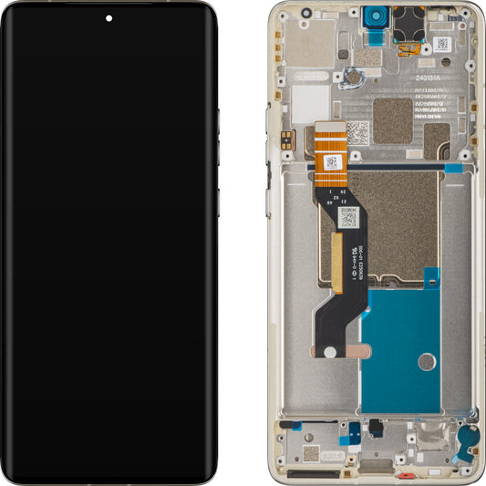 Wyświetlacz dotykowy Motorola Edge 50 Pro, z ramką, szary (Moonlight Pearl), Service Pack 5D68C24094