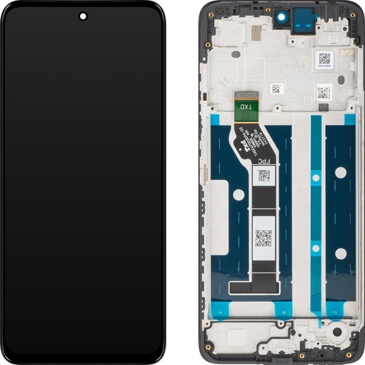 Motorola Moto E15 / G05 Wyświetlacz dotykowy z ramką, czarny, Service Pack 5D68C29300 