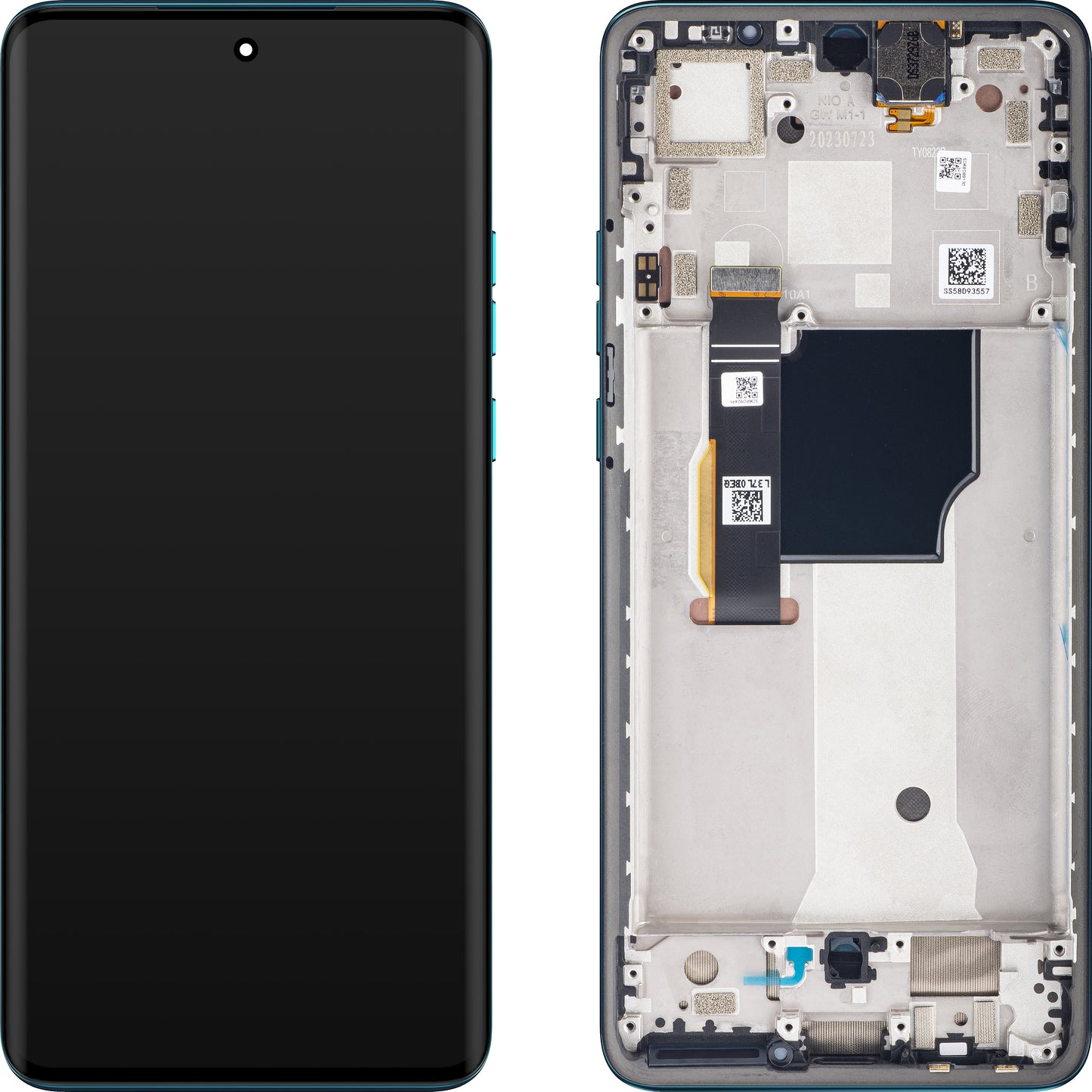 Wyświetlacz z ekranem dotykowym Motorola Edge 40 Neo, z ramką, wersja L3, niebieski (Caneel Bay), Swap 5D68C23160