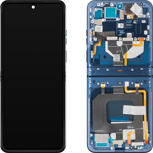 Motorola Razr 2025 / Razr 60 Display with Touchscreen, with Frame, Under Inner, Navy Blue (Gibraltar Sea), Service Pack 5D68C29965