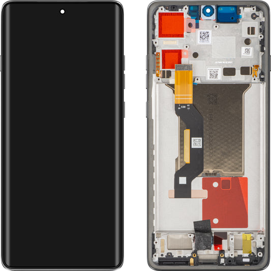 Wyświetlacz z ekranem dotykowym Motorola Edge 60 Pro, z ramką, szary (Pantone Shadow), zestaw serwisowy 5D68C30253