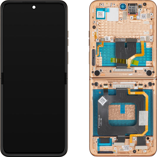 Wyświetlacz z dotykiem Motorola Razr+ 2025 / Razr+ 2024 / Razr 50 Ultra, z ramką, Sub Inner, Brązowy (Mocha Mousse), Service Pack 5D68C29482