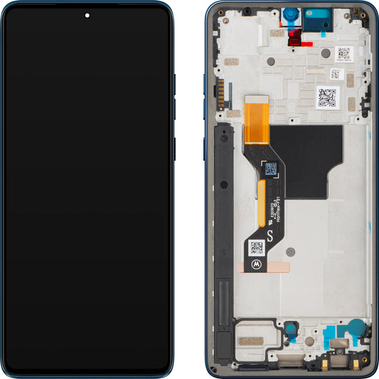 Wyświetlacz z ekranem dotykowym Motorola Moto G Stylus 5G (2025), z ramką, granatowy (Gibraltar Sea), zestaw serwisowy 5D68C29806