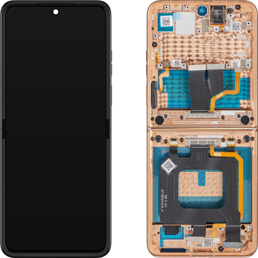 Motorola Razr+ 2025 / Razr+ 2024 / Razr 50 Ultra Display with Touchscreen, Frame, Under Inner, Orange (Peach Fuzz), Service Pack 5D68C24597