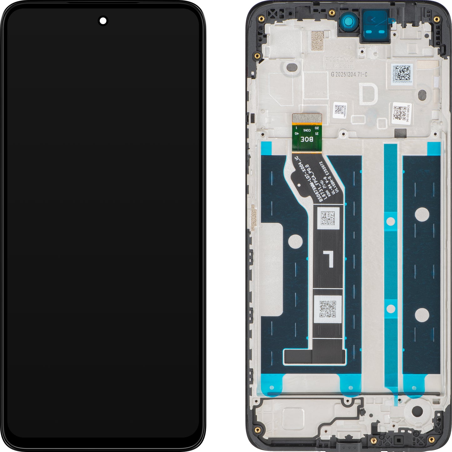 Wyświetlacz z ekranem dotykowym Motorola Moto G17 / G17 Power, z ramką, granatowy (Pantone Evening Blue), zestaw serwisowy 5D68C32196