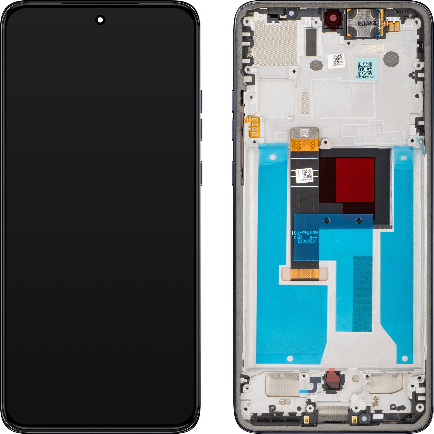 Wyświetlacz z ekranem dotykowym Motorola Edge 50 Neo, z ramką, szary (Grisaille), ponownie zapieczętowany 5D68C28683