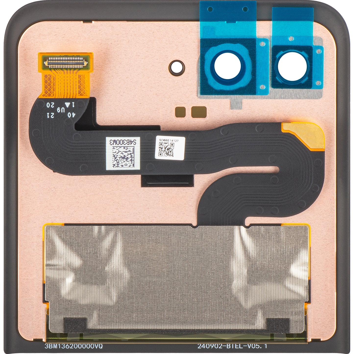 Wyświetlacz z ekranem dotykowym Motorola Razr 2024 / Razr 50, Sub Outer, Service Pack 5D68C24805