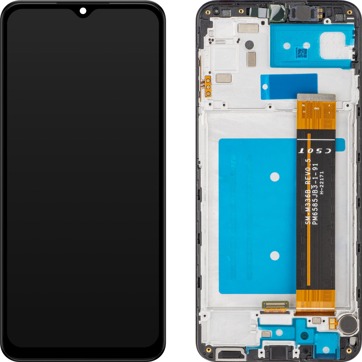Wyświetlacz z ekranem dotykowym MP kompatybilny z Samsung Galaxy A23 A235, z ramką, czarny