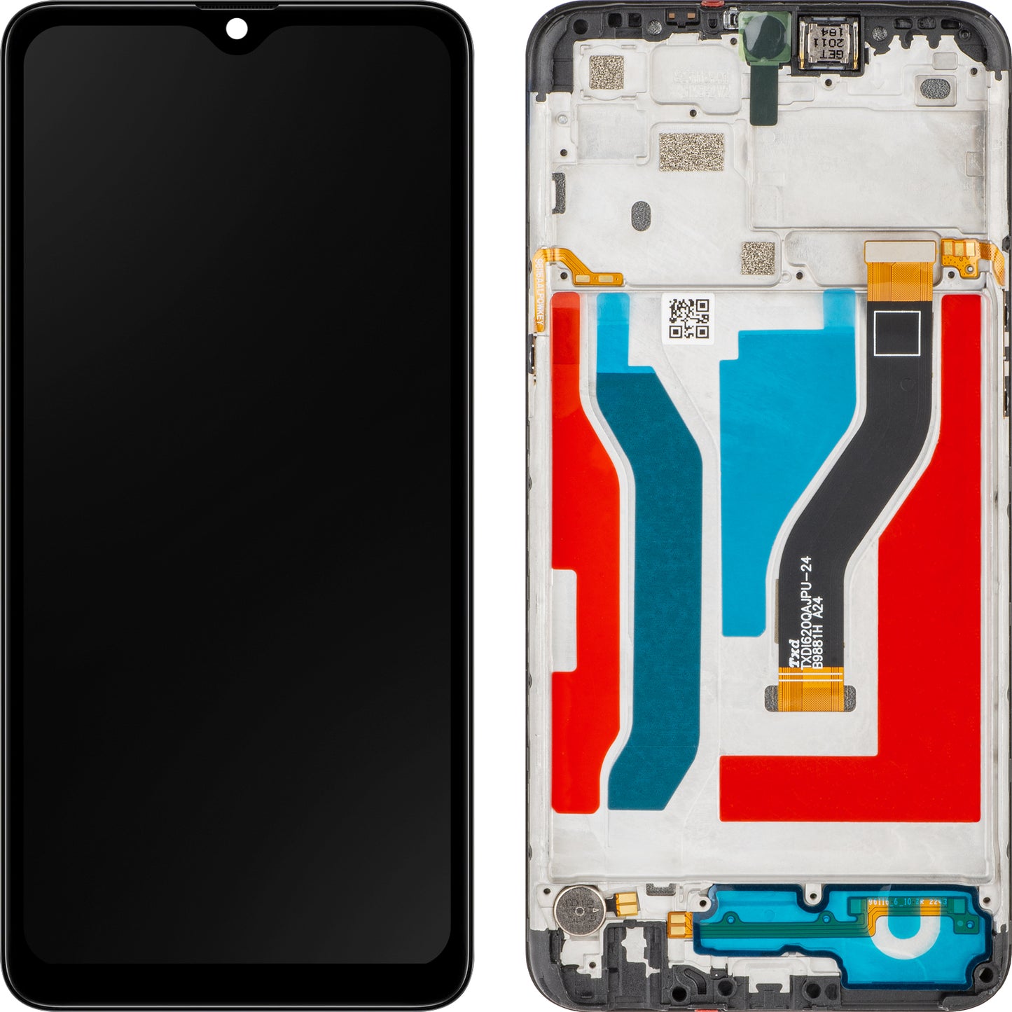 Wyświetlacz z ekranem dotykowym MP kompatybilny z Samsung Galaxy A10s A107, z ramką, czarny