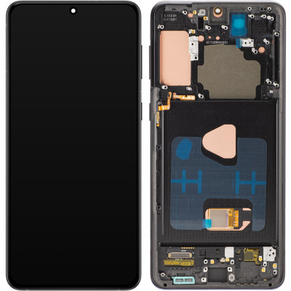 Wyświetlacz z ekranem dotykowym MP kompatybilny z Samsung Galaxy S21+ 5G G996, z ramką, wersja OLED, czarny