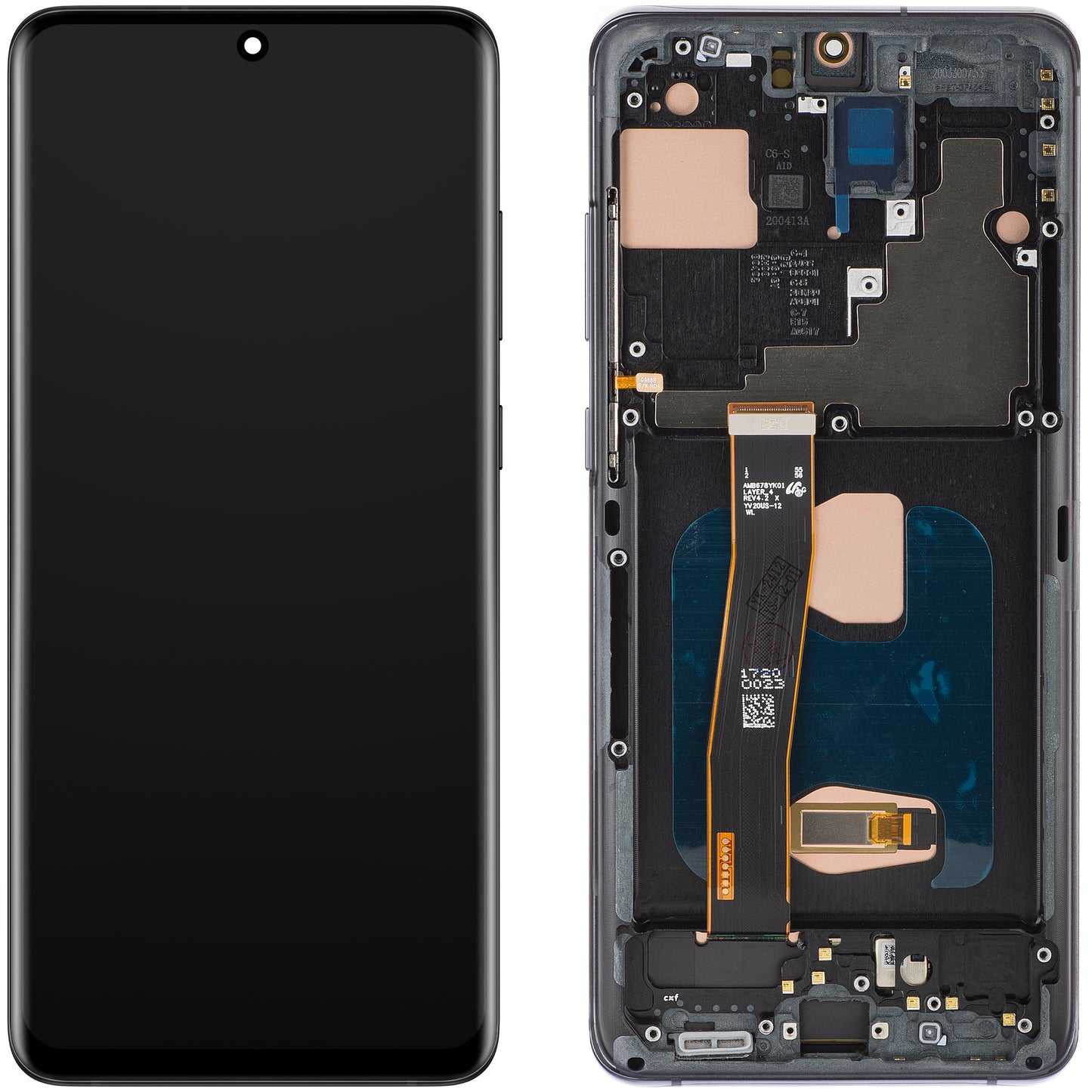 Wyświetlacz z ekranem dotykowym MP kompatybilny z Samsung Galaxy S20 Ultra G988, z Ramką, Wersja OLED, Czarny