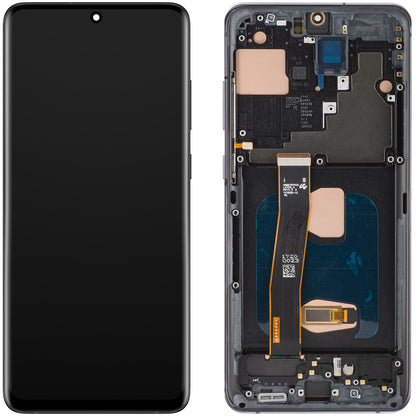Wyświetlacz z ekranem dotykowym MP kompatybilny z Samsung Galaxy S20 Ultra G988, z Ramką, Wersja OLED, Czarny