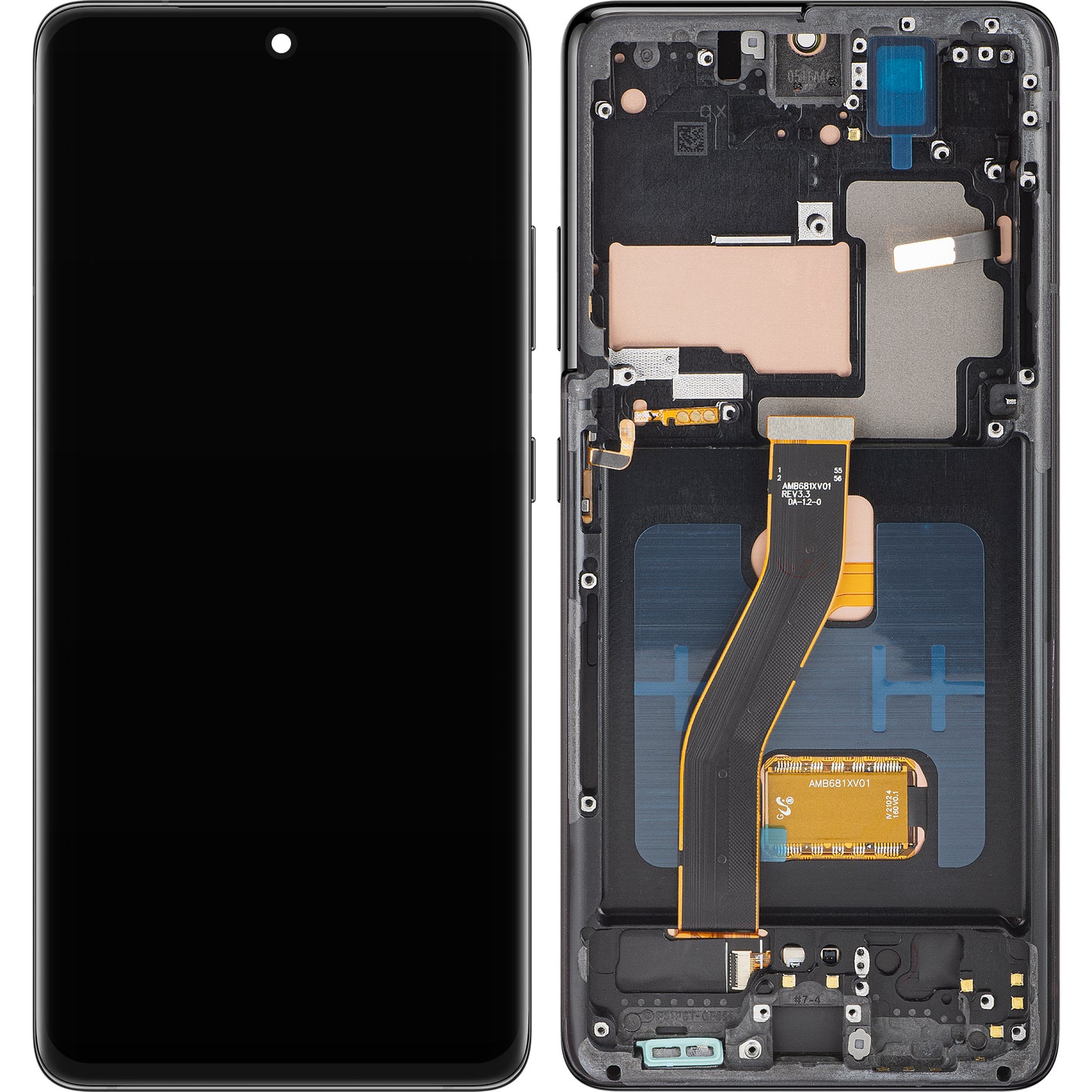 Wyświetlacz z ekranem dotykowym MP kompatybilny z Samsung Galaxy S21 Ultra 5G G998, z ramką, wersja OLED, czarny