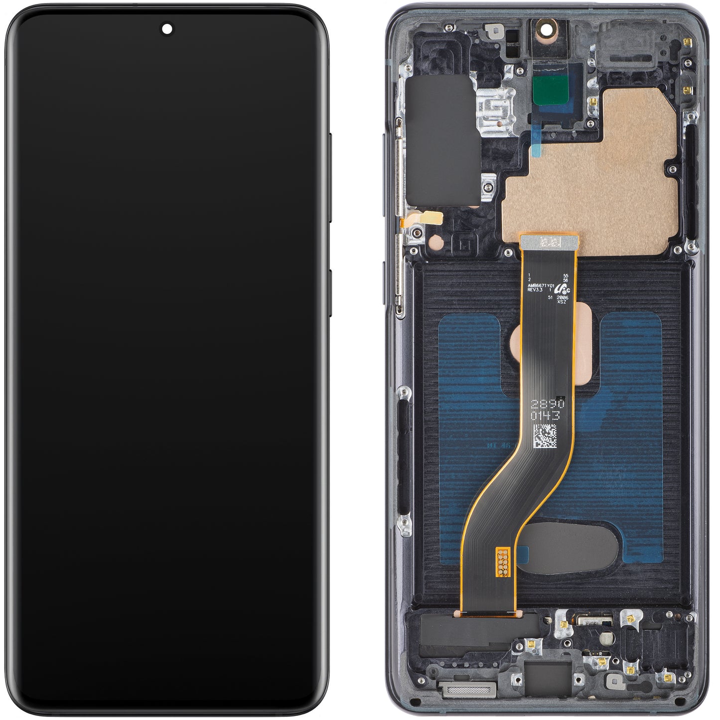 Wyświetlacz z ekranem dotykowym MP kompatybilny z Samsung Galaxy S20+ G985, z ramką, wersja OLED, czarny