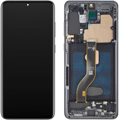 Wyświetlacz z ekranem dotykowym MP kompatybilny z Samsung Galaxy S20+ G985, z ramką, wersja OLED, czarny