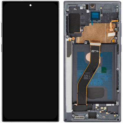 Wyświetlacz z ekranem dotykowym MP kompatybilny z Samsung Galaxy Note 10+ N975, z ramką, wersja OLED, czarny