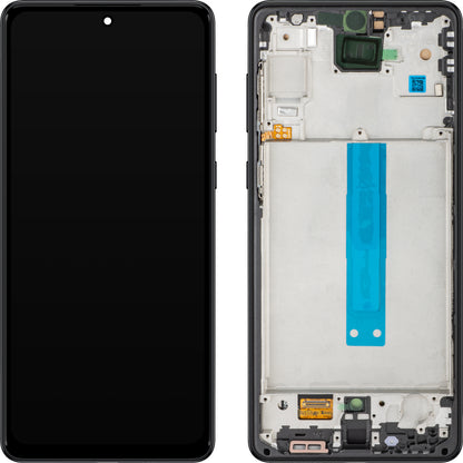 Wyświetlacz z ekranem dotykowym MP kompatybilny z Samsung Galaxy A73 5G A736, z ramką, czarny