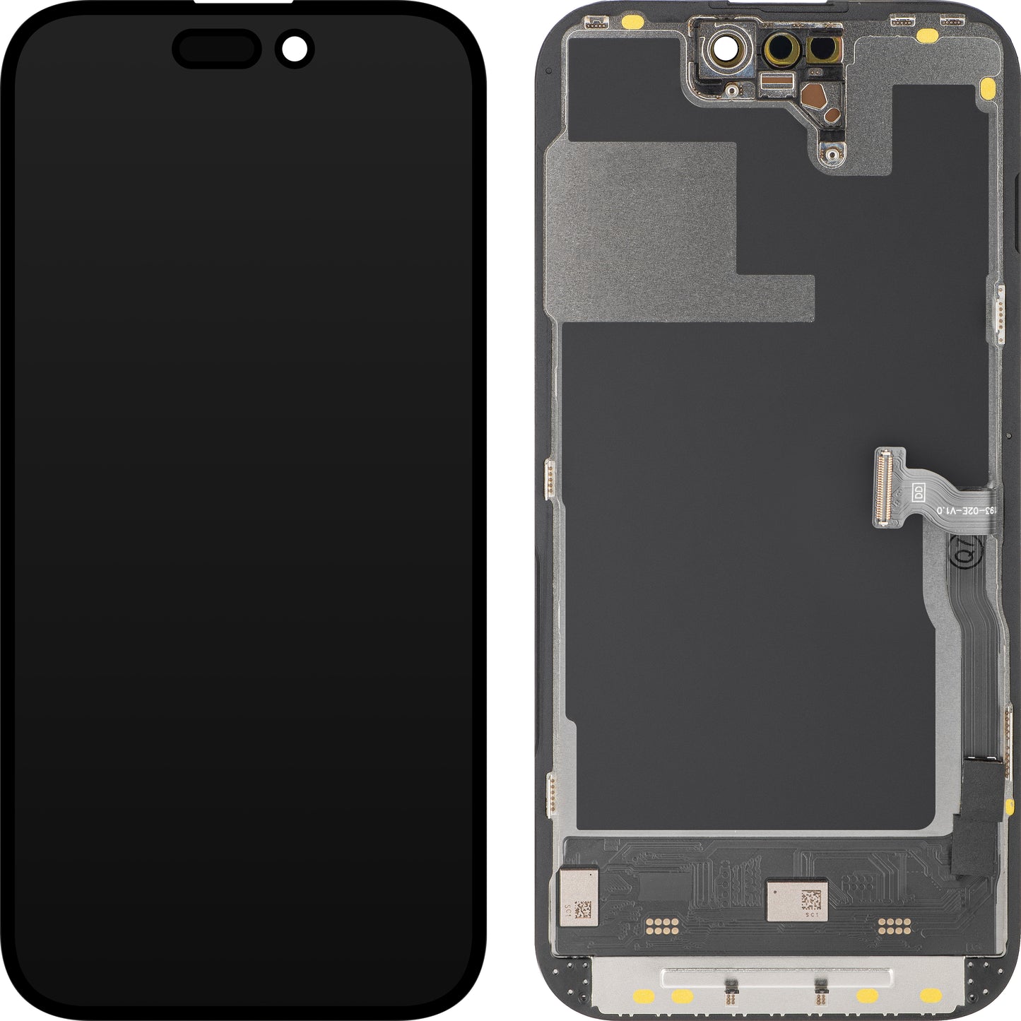 MP Touchscreen Display compatible with Apple iPhone 14 Pro, with Frame, Soft OLED 120Hz FHD Diagnostic Version, Black