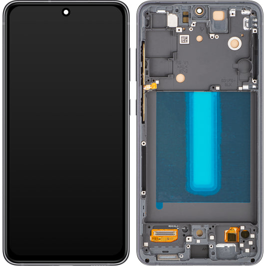 Wyświetlacz z ekranem dotykowym MP kompatybilny z Samsung Galaxy S21 FE 5G G990, z ramką, wersja OLED, czarny