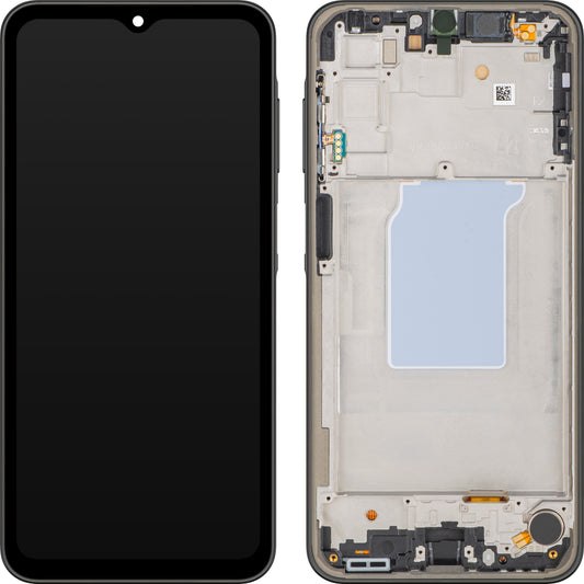 Wyświetlacz z ekranem dotykowym MP kompatybilny z Samsung Galaxy A26 A266, z ramką, czarny