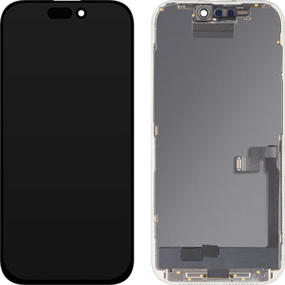 Wyświetlacz z ekranem dotykowym MP kompatybilny z Apple iPhone 16 Pro, z ramką, wersja OLED FHD Diagnostic, czarny