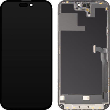 Wyświetlacz z ekranem dotykowym MP kompatybilny z Apple iPhone 14 Pro Max, z ramką, wersja OLED FHD Diagnostic, Czarny
