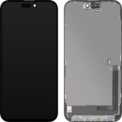 Wyświetlacz z ekranem dotykowym MP kompatybilny z Apple iPhone 16 Plus, z ramką, wersja OLED FHD Diagnostic, czarny