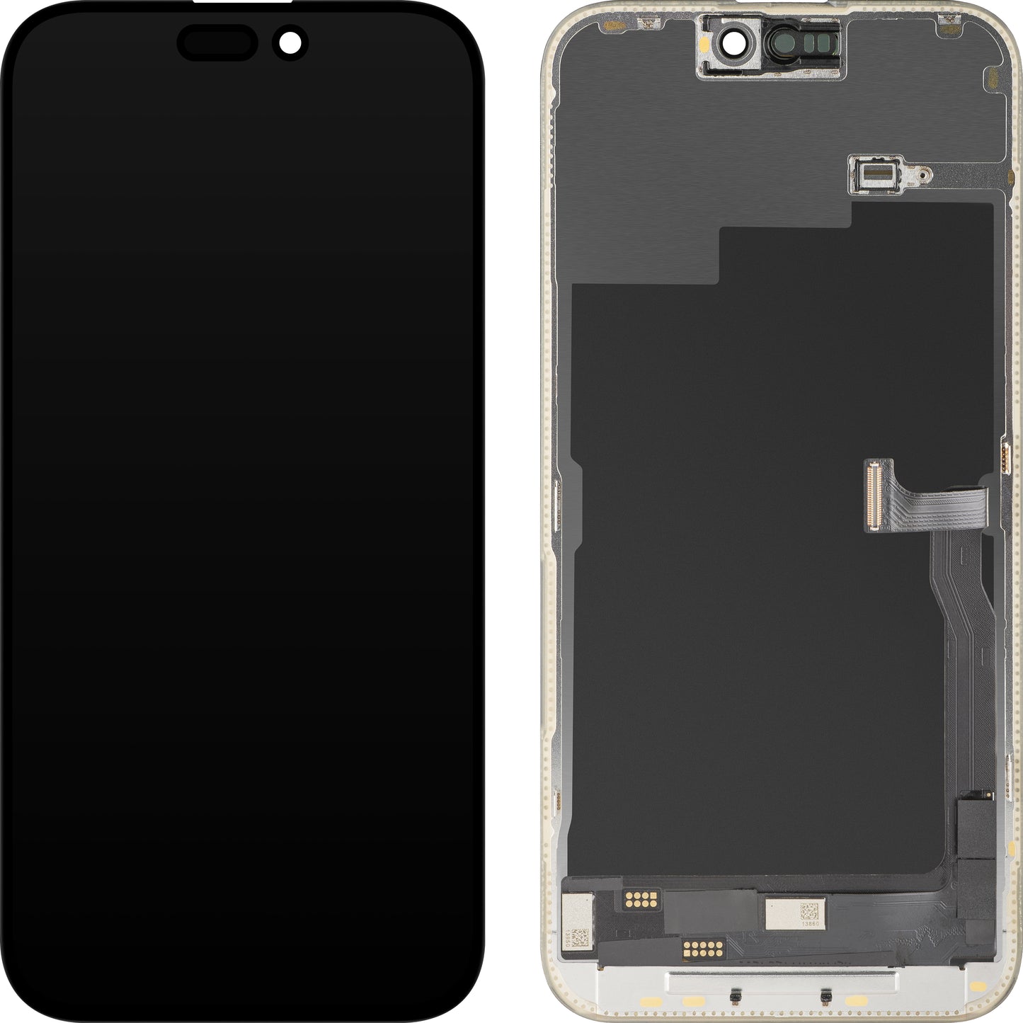 Wyświetlacz z ekranem dotykowym MP kompatybilny z Apple iPhone 15 Pro Max, z Ramką, Wersja OLED FHD Diagnostic, Czarny