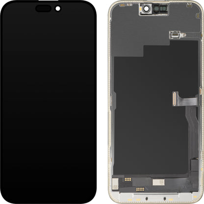 Wyświetlacz z ekranem dotykowym MP kompatybilny z Apple iPhone 15 Pro Max, z Ramką, Wersja OLED FHD Diagnostic, Czarny