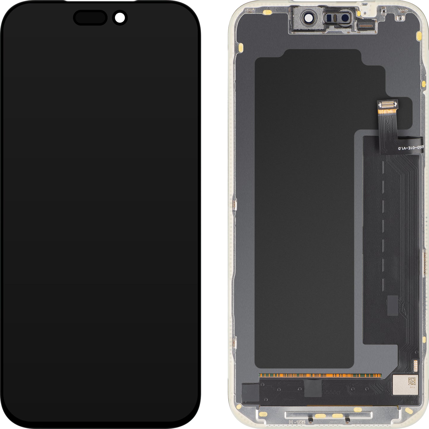 Wyświetlacz z ekranem dotykowym MP kompatybilny z Apple iPhone 17 Pro Max, z ramką, wersja OLED FHD IC Movable, czarny