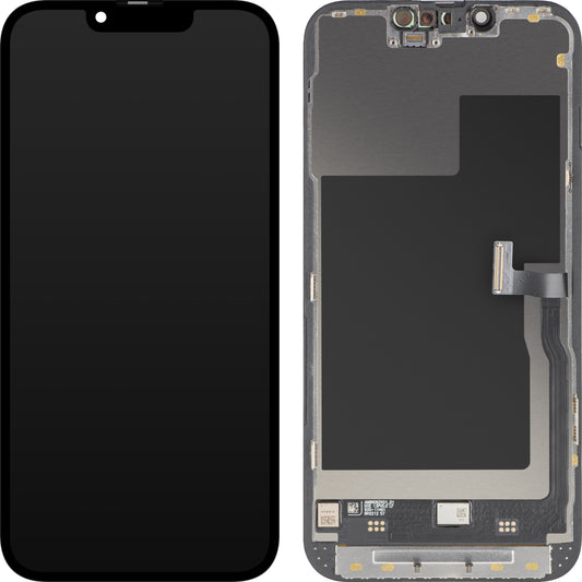 Wyświetlacz z ekranem dotykowym MP kompatybilny z Apple iPhone 13 Pro, z ramką, wersja Premium Soft OLED FHD 120Hz, Czarny
