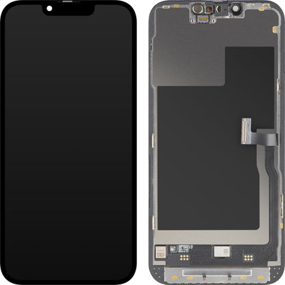 Wyświetlacz z ekranem dotykowym MP kompatybilny z Apple iPhone 13 Pro, z ramką, wersja Premium Soft OLED FHD 120Hz, Czarny