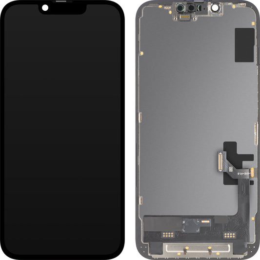 Wyświetlacz z ekranem dotykowym MP kompatybilny z Apple iPhone 17e / 16e, z ramką, wersja Soft OLED FHD 120Hz IC Movable, czarny