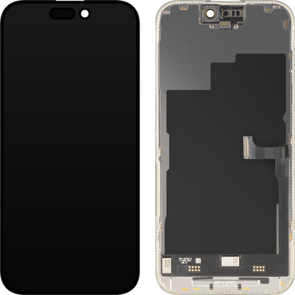 MP Touchscreen Display compatible with Apple iPhone 15 Pro, with Frame, Premium Soft OLED FHD 120Hz Diagnostic Version, Black