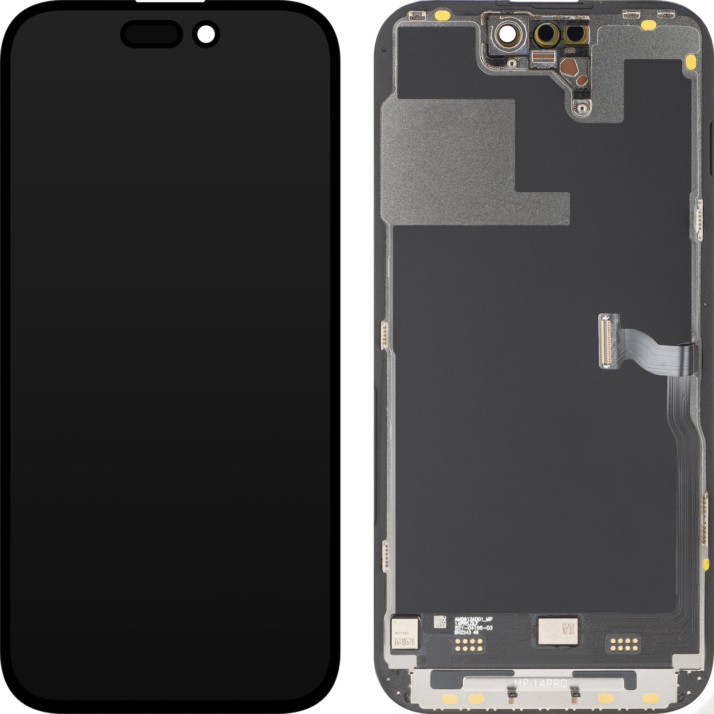 MP Touchscreen Display compatible with Apple iPhone 14 Pro, with Frame, Premium Soft OLED FHD 120Hz Diagnostic Version, Black