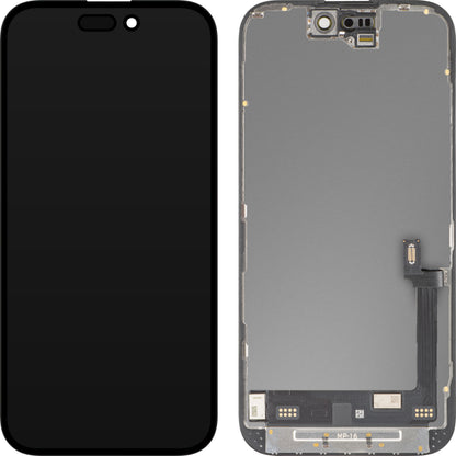 Wyświetlacz z ekranem dotykowym MP kompatybilny z Apple iPhone 16, z ramką, wersja Premium Soft OLED FHD 120Hz Diagnostic, czarny