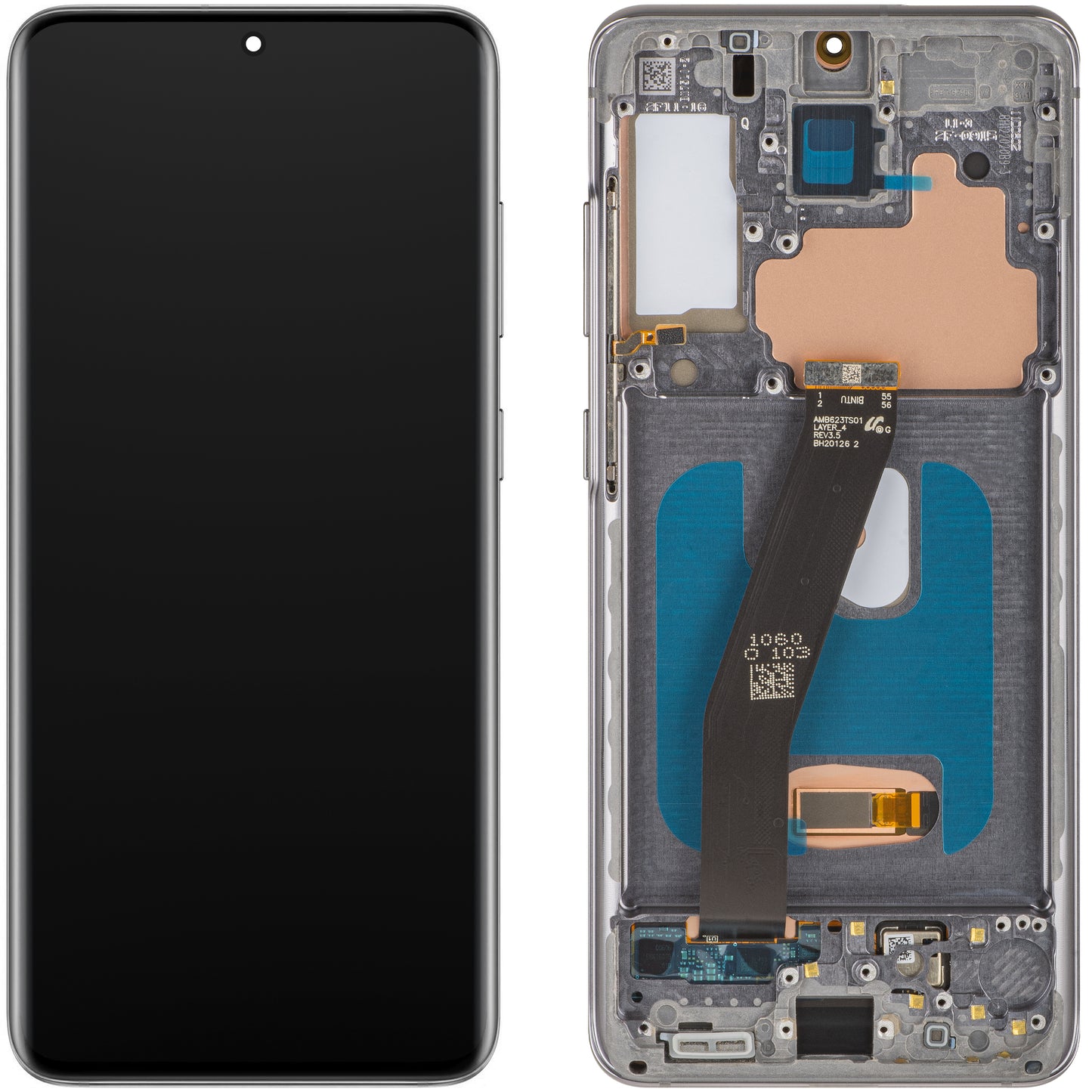Wyświetlacz z ekranem dotykowym MP kompatybilny z Samsung Galaxy S20 5G G981 / S20 G980, z ramką, wersja OLED, czarny