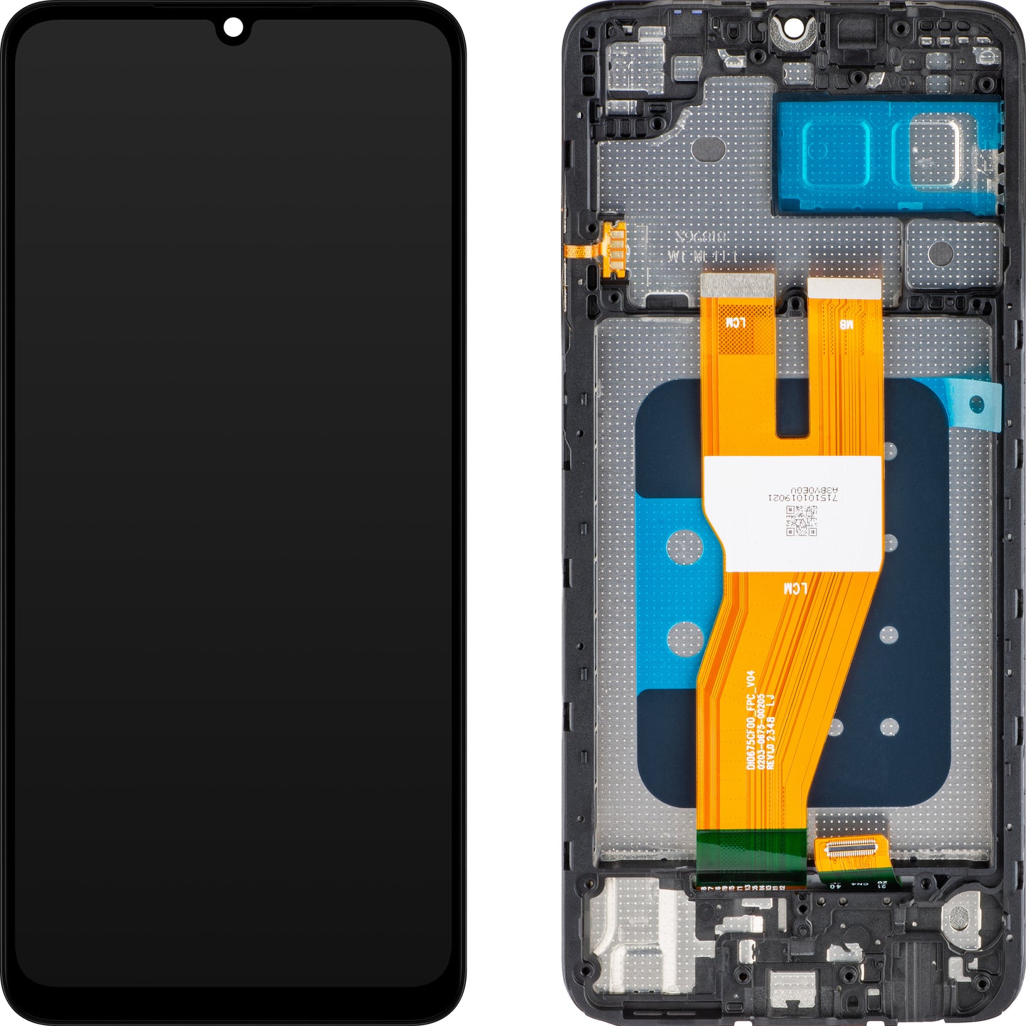 MP Touchscreen Display compatible with Samsung Galaxy A05 A055, with Frame, Black, Swap