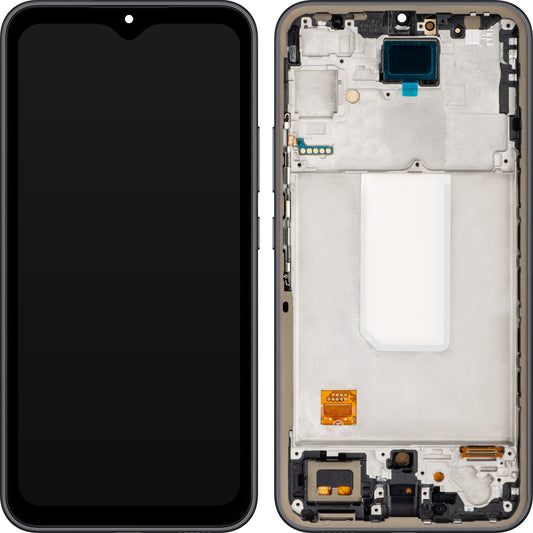 Wyświetlacz z ekranem dotykowym MP kompatybilny z Samsung Galaxy A34 A346, z ramką, wersja OLED, czarny, wymiana