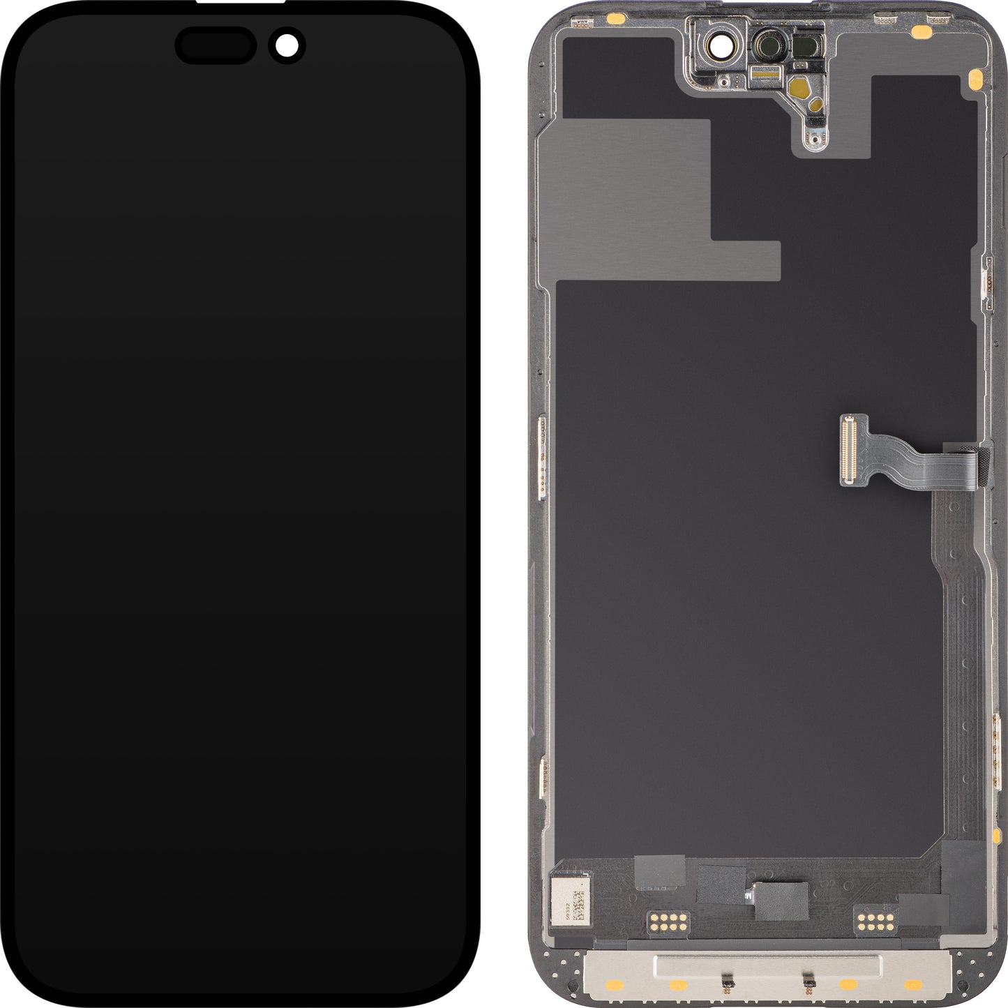 Wyświetlacz z ekranem dotykowym MP kompatybilny z Apple iPhone 14 Pro, z ramką, wersja Soft OLED 120Hz FHD Diagnostic, czarny, Swap