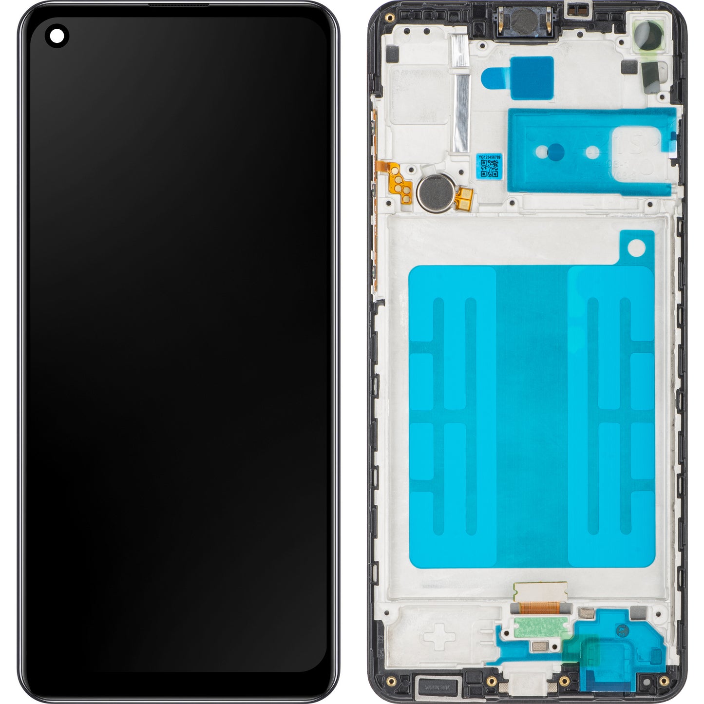 Wyświetlacz dotykowy MP kompatybilny z Samsung Galaxy A21s A217, z ramką, czarny 