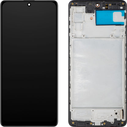 Wyświetlacz z ekranem dotykowym MP kompatybilny z Samsung Galaxy M51 M515, z ramką, wersja OLED, czarny.
