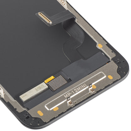 Wyświetlacz z ekranem dotykowym MP kompatybilny z Apple iPhone 12 mini, z ramką, wersja OLED FHD IC Movable, czarny