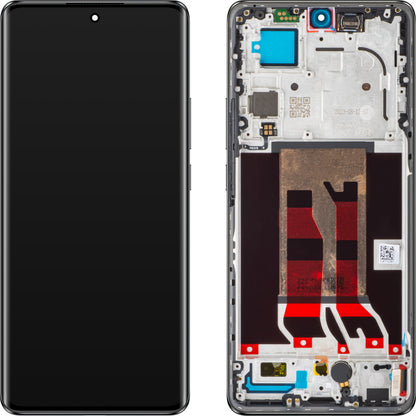 Wyświetlacz dotykowy Oppo Reno10 Pro z ramką, czarny (srebrnoszary), Service Pack 621029000057 