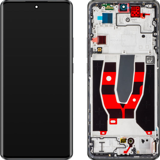 Wyświetlacz dotykowy Oppo Reno10 z ramką, czarny (srebrnoszary), Service Pack 621029000060
